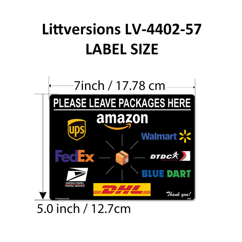 8 Pack 5"x7" Black Package Delivery Sign for Home, Office, Box, Front door, Porch Self-Adhesive "Please Leave Packages Here" Waterproof Sign for UPS, FedEx, Amazon, USPS Decal