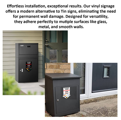 5 Pack 12"x18" Arrow Package Delivery Sign for Home, Office, Box, Front door, Porch Self-Adhesive "Please Leave Packages Here" Waterproof Sign for UPS, FedEx, Amazon Decal