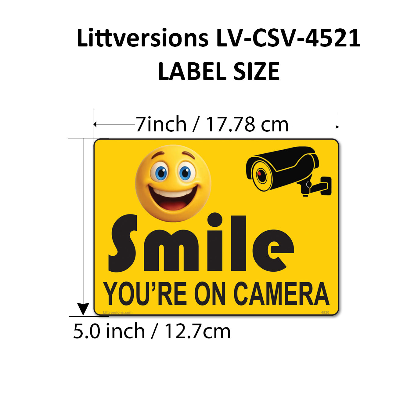 8 Pack 5"x7" Laminated Vinyl Yellow "Smile You're On Camera" Video Surveillance Labels Stickers Sign Decals Security Sign for Home, Business, Cars, Windows, and CCTV Systems