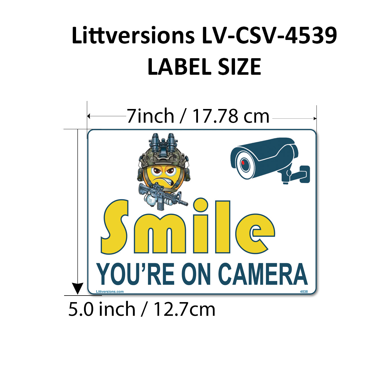 8 Pack 5"x7" Laminated Vinyl Funny Angry Face "Smile You're On Camera" Video Surveillance Labels Stickers Sign Decals Security Sign for Home, Business, Cars, Windows, and CCTV Systems