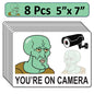 8 Pack 5"x7" Laminated Vinyl Funny Chad "Smile You're On Camera" Video Surveillance Labels Stickers Sign Decals Security Sign for Home, Business, Cars, Windows, and CCTV Systems