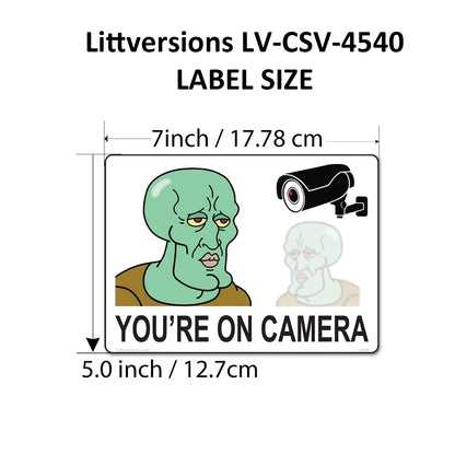 8 Pack 5"x7" Laminated Vinyl Funny Chad "Smile You're On Camera" Video Surveillance Labels Stickers Sign Decals Security Sign for Home, Business, Cars, Windows, and CCTV Systems