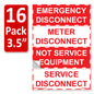 3.5"x 1.25" Emergency Service Meter Disconnect NOT Service Equipment Label 44-944-945 NEC Compliant