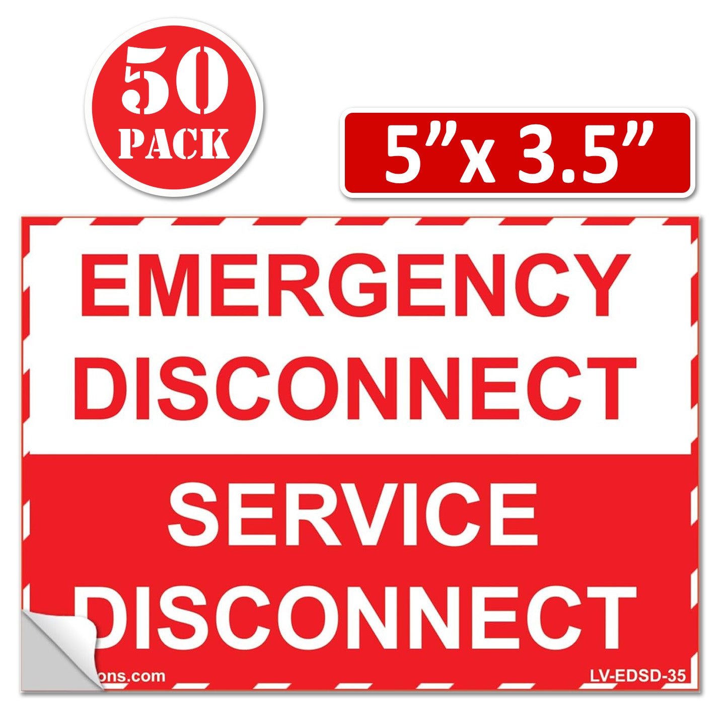 5"x 3.5" Emergency Disconnect  Service Label Decal Sign Sticker Vinyl Electrical NEC compliant