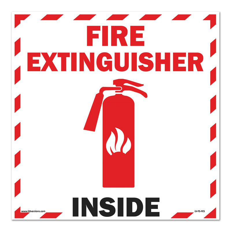 Square/Circle Fire Extinguisher Inside Label 3x3/6x6/12x12" Square/Round Self-Adhesive Vinyl Decal Weatherproof & UV Protected Safety Walls, Doors, Commercial Trucks, Trailers, Cars, RVs & Boat