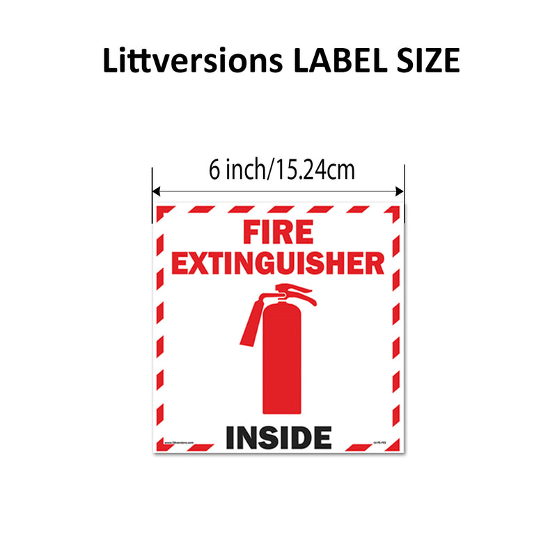 Square/Circle Fire Extinguisher Inside Label 3x3/6x6/12x12" Square/Round Self-Adhesive Vinyl Decal Weatherproof & UV Protected Safety Walls, Doors, Commercial Trucks, Trailers, Cars, RVs & Boat