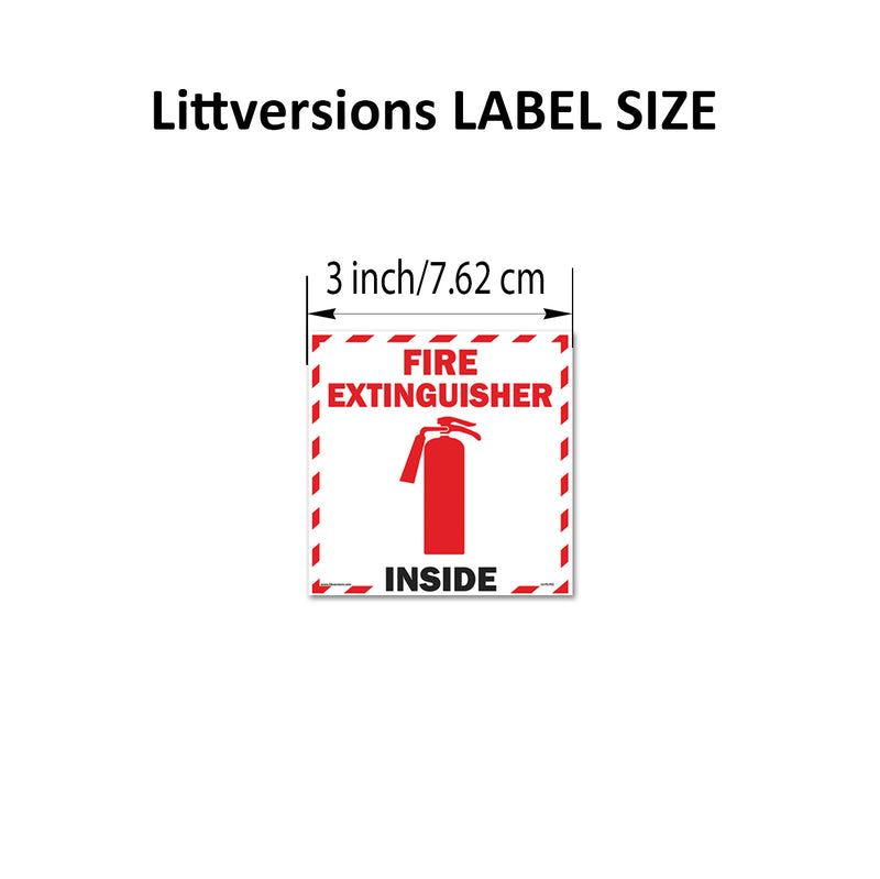 Square/Circle Fire Extinguisher Inside Label 3x3/6x6/12x12" Square/Round Self-Adhesive Vinyl Decal Weatherproof & UV Protected Safety Walls, Doors, Commercial Trucks, Trailers, Cars, RVs & Boat