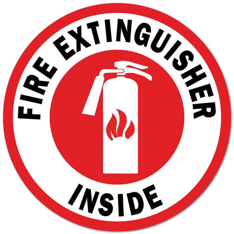 Square/Circle Fire Extinguisher Inside Label 3x3/6x6/12x12" Square/Round Self-Adhesive Vinyl Decal Weatherproof & UV Protected Safety Walls, Doors, Commercial Trucks, Trailers, Cars, RVs & Boat