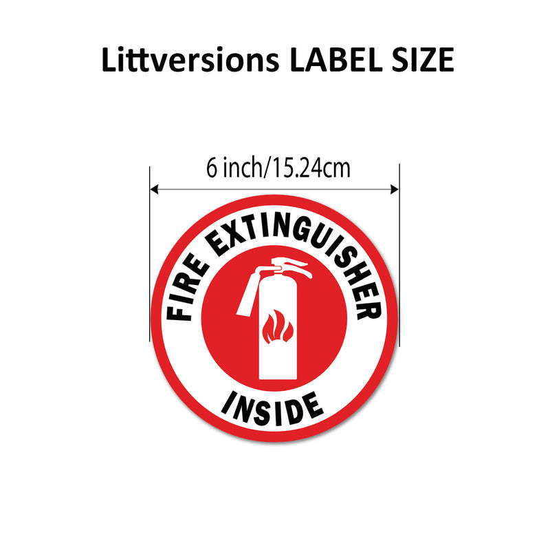 Square/Circle Fire Extinguisher Inside Label 3x3/6x6/12x12" Square/Round Self-Adhesive Vinyl Decal Weatherproof & UV Protected Safety Walls, Doors, Commercial Trucks, Trailers, Cars, RVs & Boat