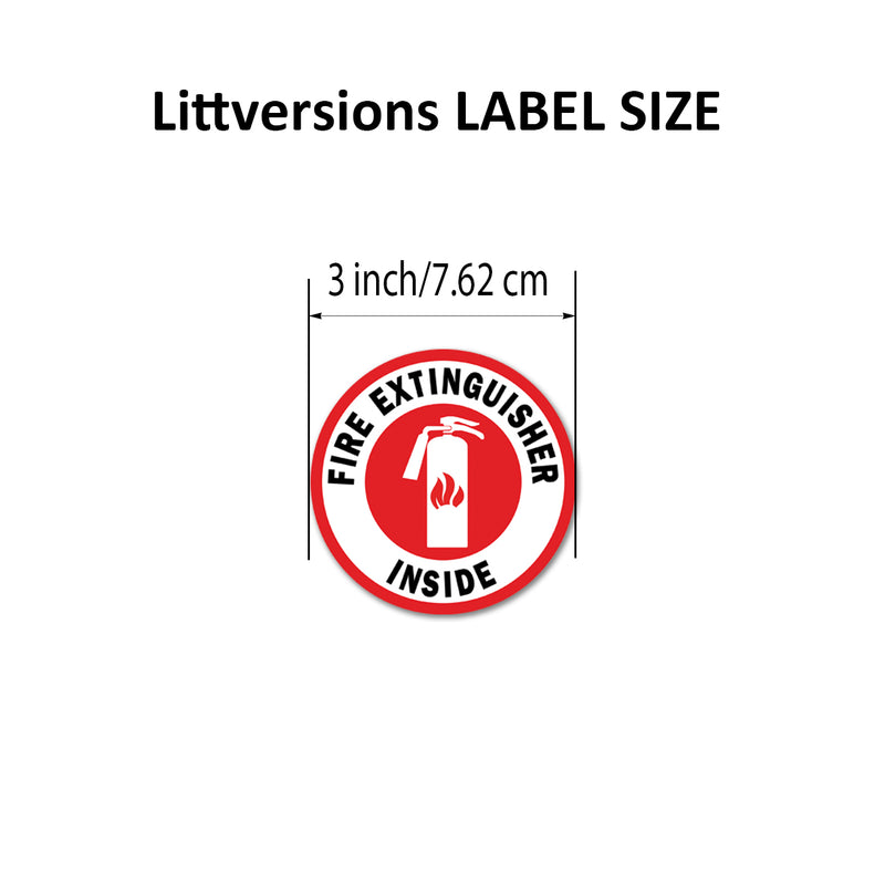 Square/Circle Fire Extinguisher Inside Label 3x3/6x6/12x12" Square/Round Self-Adhesive Vinyl Decal Weatherproof & UV Protected Safety Walls, Doors, Commercial Trucks, Trailers, Cars, RVs & Boat