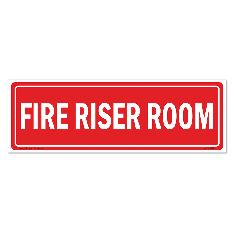 Fire Riser/Sprinkler Riser Room Label Stickers – High-Visibility Safety 2x6/3x9/4x12/5x7/7x10/10x14" Sign Decals, Waterproof Vinyl Adhesive Signs for Walls, Doors, and Commercial Facilities