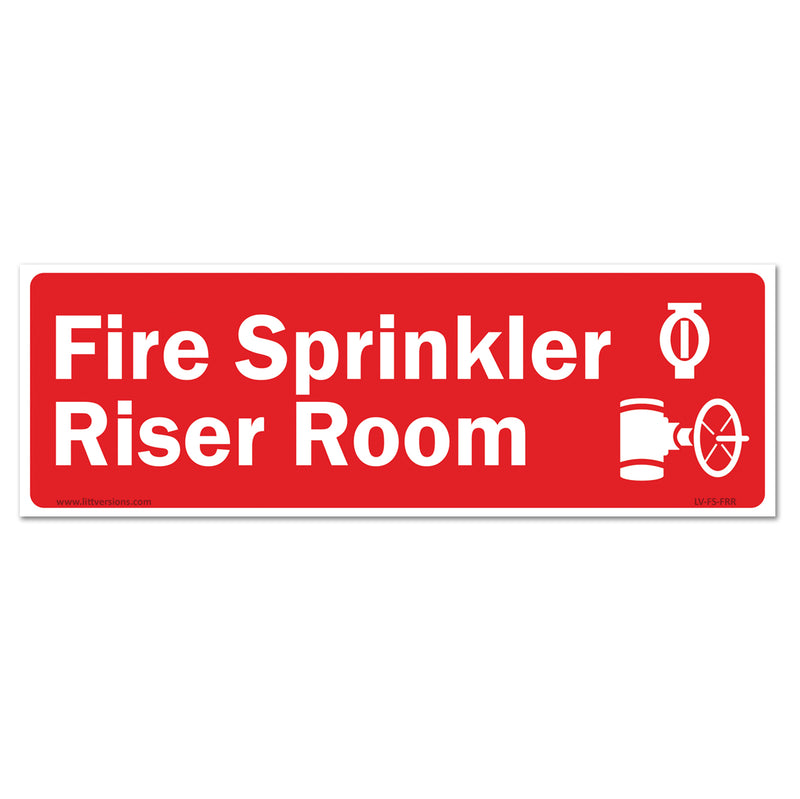 Fire Riser/Sprinkler Riser Room Label Stickers – High-Visibility Safety 2x6/3x9/4x12/5x7/7x10/10x14" Sign Decals, Waterproof Vinyl Adhesive Signs for Walls, Doors, and Commercial Facilities