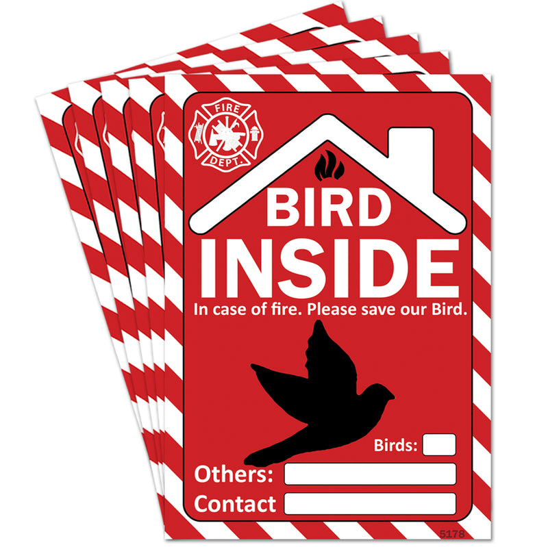 Pet Rescue Alert Fire Safety 3.5"x 5" Stickers Emergency Pets/Bird/Dog/Cat Inside Window Decal Vinyl – In Case of Fire Please Rescue Our Pets Sign for Doors & Windows – Red/White High Visibility
