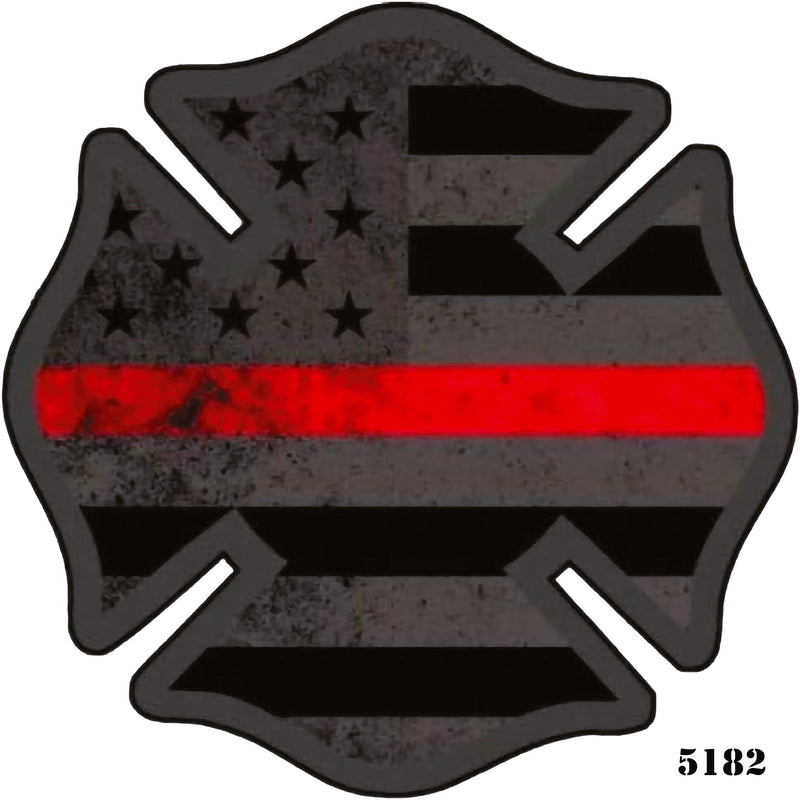 Fire Dept Maltese Cross Shaped 3/4/6" Sticker Firefighter First Responder Vinyl Decal Waterproof UV-Resistant Signage for Cars, Trucks, Laptops, Helmets, & Tumblers
