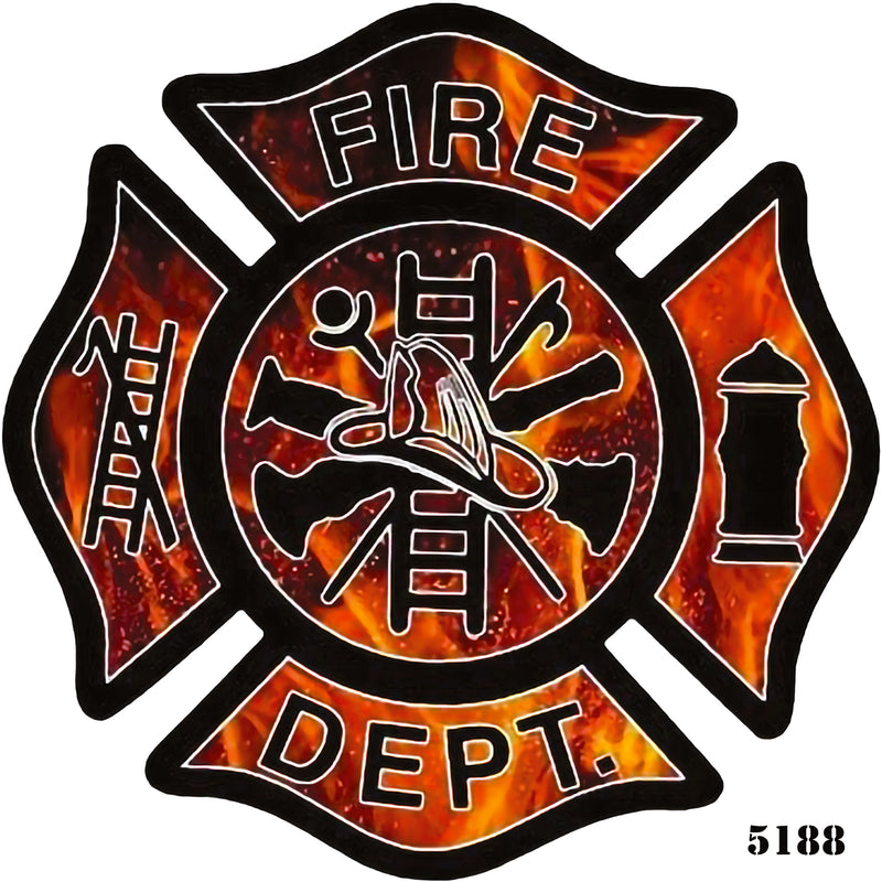 Fire Dept Maltese Cross Shaped 3/4/6" Sticker Firefighter First Responder Vinyl Decal Waterproof UV-Resistant Signage for Cars, Trucks, Laptops, Helmets, & Tumblers