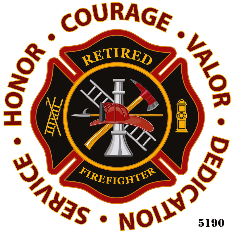 Fire Dept Maltese Cross Shaped 3/4/6" Sticker Firefighter First Responder Vinyl Decal Waterproof UV-Resistant Signage for Cars, Trucks, Laptops, Helmets, & Tumblers