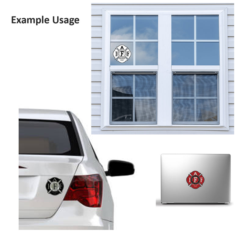 Fire Dept Maltese Cross Shaped 3/4/6" Sticker Firefighter First Responder Vinyl Decal Waterproof UV-Resistant Signage for Cars, Trucks, Laptops, Helmets, & Tumblers