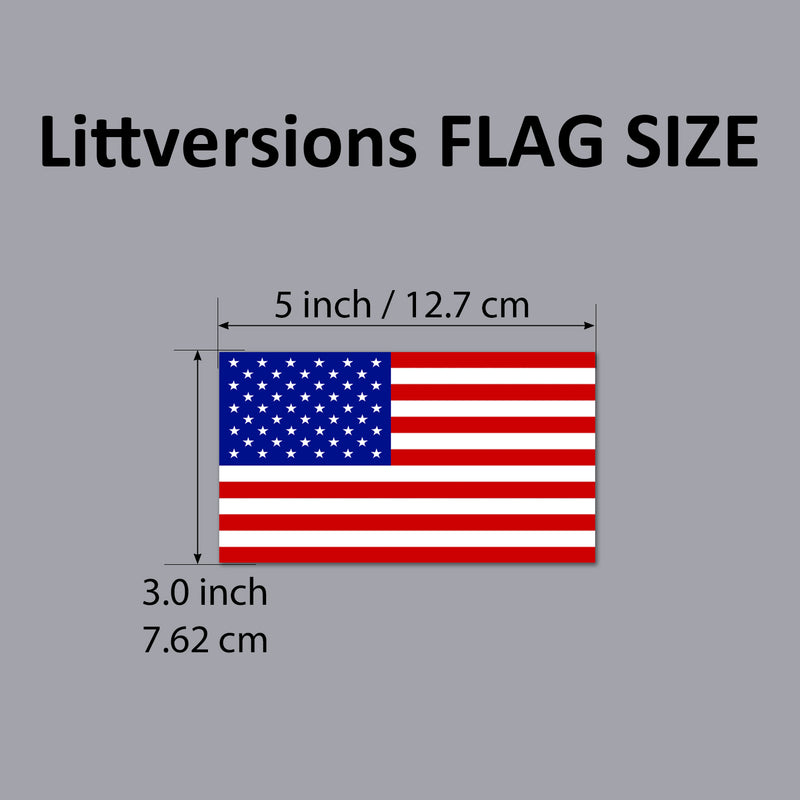 Patriotic Flag 3x5/6x10" Stickers, Car Decals, Premium Weatherproof Glossy Vinyl USA/CAN Flag Truck Window, Vehicle Bumper, Hard Hat, Helmet, Motorcycle, Laptop, Cooler