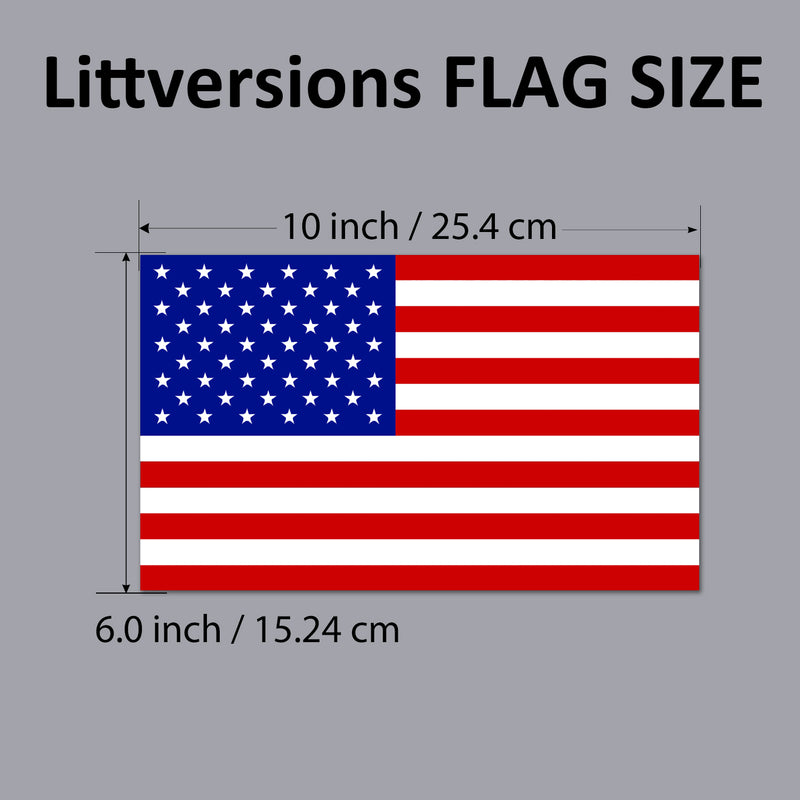Patriotic Flag 3x5/6x10" Stickers, Car Decals, Premium Weatherproof Glossy Vinyl USA/CAN Flag Truck Window, Vehicle Bumper, Hard Hat, Helmet, Motorcycle, Laptop, Cooler