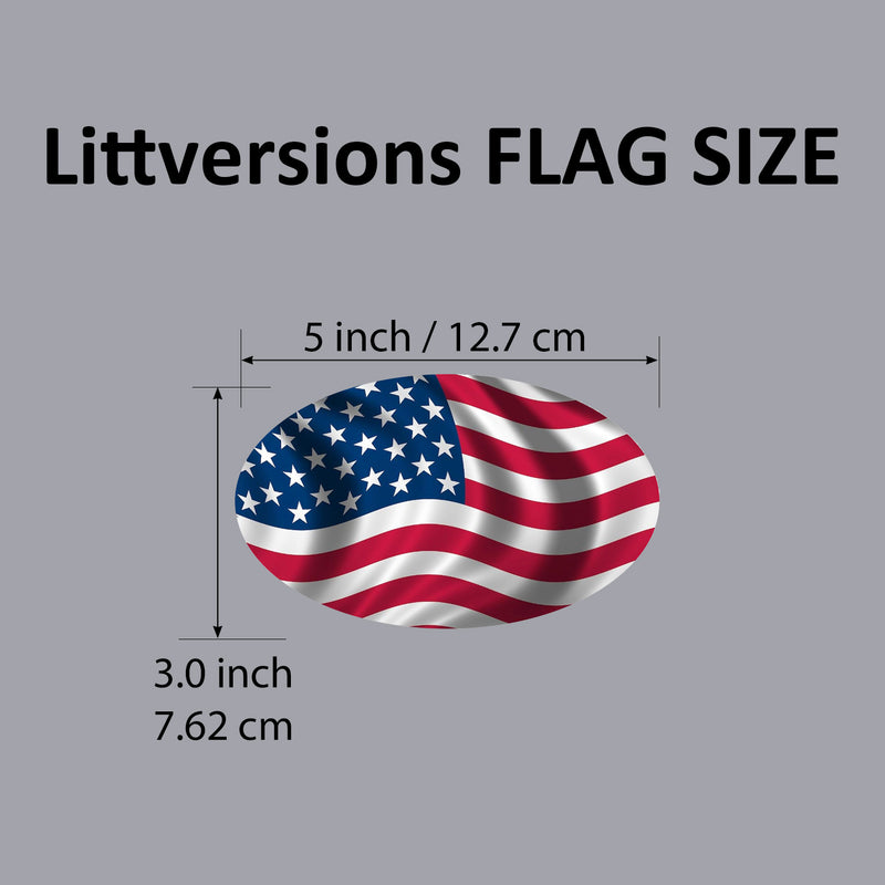 Patriotic Flag 3x5/6x10" Stickers, Car Decals, Premium Weatherproof Glossy Vinyl USA/CAN Flag Truck Window, Vehicle Bumper, Hard Hat, Helmet, Motorcycle, Laptop, Cooler