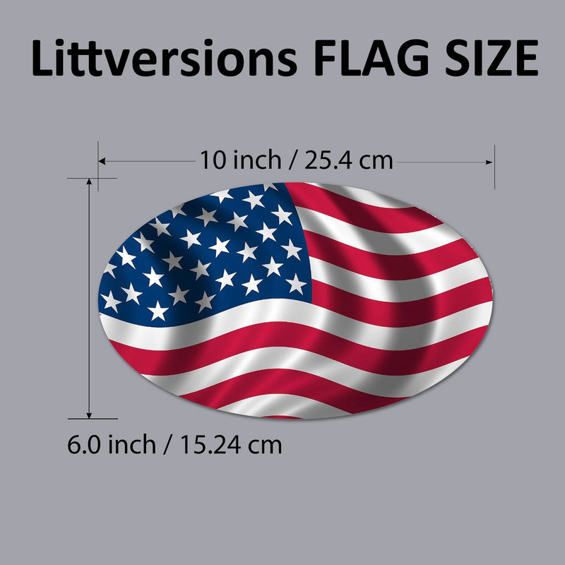 Patriotic Flag 3x5/6x10" Stickers, Car Decals, Premium Weatherproof Glossy Vinyl USA/CAN Flag Truck Window, Vehicle Bumper, Hard Hat, Helmet, Motorcycle, Laptop, Cooler