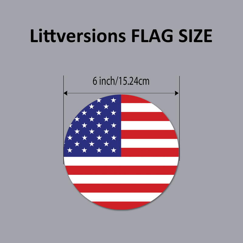 Patriotic Flag 3x5/6x10" Stickers, Car Decals, Premium Weatherproof Glossy Vinyl USA/CAN Flag Truck Window, Vehicle Bumper, Hard Hat, Helmet, Motorcycle, Laptop, Cooler