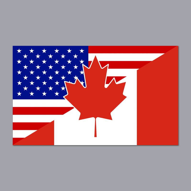 Patriotic Flag 3x5/6x10" Stickers, Car Decals, Premium Weatherproof Glossy Vinyl USA/CAN Flag Truck Window, Vehicle Bumper, Hard Hat, Helmet, Motorcycle, Laptop, Cooler