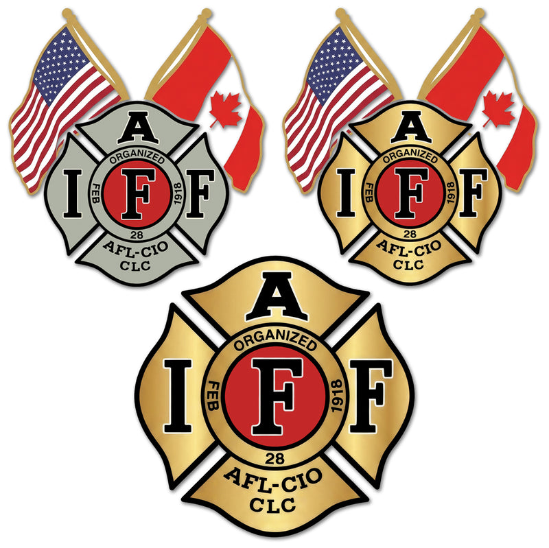 4" IAFF Union Maltese Cross Shaped Sticker Firefighter Vinyl Decal Waterproof UV-Resistant Signage for Cars, Trucks, Laptops, Helmets, & Tumblers