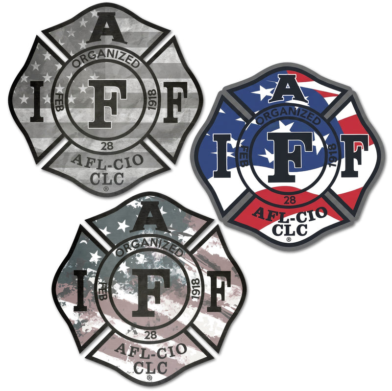4" IAFF Union Maltese Cross Shaped Sticker Firefighter Vinyl Decal Waterproof UV-Resistant Signage for Cars, Trucks, Laptops, Helmets, & Tumblers