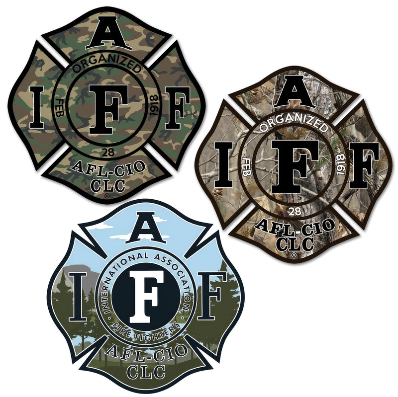 4" IAFF Union Maltese Cross Shaped Sticker Firefighter Vinyl Decal Waterproof UV-Resistant Signage for Cars, Trucks, Laptops, Helmets, & Tumblers