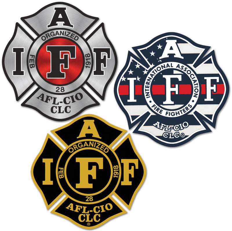 4" IAFF Union Maltese Cross Shaped Sticker Firefighter Vinyl Decal Waterproof UV-Resistant Signage for Cars, Trucks, Laptops, Helmets, & Tumblers