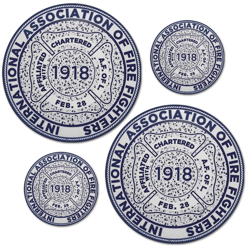 4" IAFF Union Maltese Cross Shaped Sticker Firefighter Vinyl Decal Waterproof UV-Resistant Signage for Cars, Trucks, Laptops, Helmets, & Tumblers