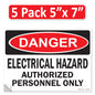 Danger Electrical Hazard, Authorized Personnel Only OSHA WARNING Safety Label Sign Decal 6 mil Laminated Engineer Grade UV Protected ANSI NFPA Weather Resistant Indoor Outdoor Use 40656