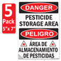 Danger - Pesticide Insecticide Storage Area OSHA WARNING Safety Hazard Label Sign Decal 6 mil Laminated Engineer Grade UV Protected ANSI NFPA Weather Resistant Indoor Outdoor 46440 126956