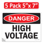 Danger High Voltage OSHA WARNING Safety Label Sign Decal 6 mil Laminated Engineer Grade UV Protected Red Black White ANSI NFPA Weather Resistant Indoor Outdoor Use 84877 84875 84876 89173