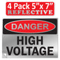 Danger High Voltage OSHA WARNING Safety Label Sign Decal 6 mil Laminated Engineer Grade UV Protected Red Black White ANSI NFPA Weather Resistant Indoor Outdoor Use 84877 84875 84876 89173