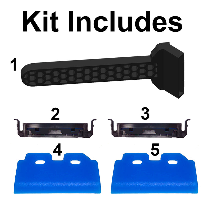 Angle Print Head Wiper Cleaning Kit with Handle & 2 Holders & 2 Blades for Mimaki JV33, CJV30, JV150, JV300 Compatible with DX5 & DX7 Printheads Fits Roland & Mutoh Wide Format Printer