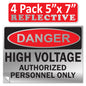 Danger High Voltage Authorized Personnel Only OSHA WARNING Label Sign Decal 6 mil Laminated Engineer Grade UV Protected Red Black White ANSI NFPA Weather Resistant Indoor Outdoor 123697