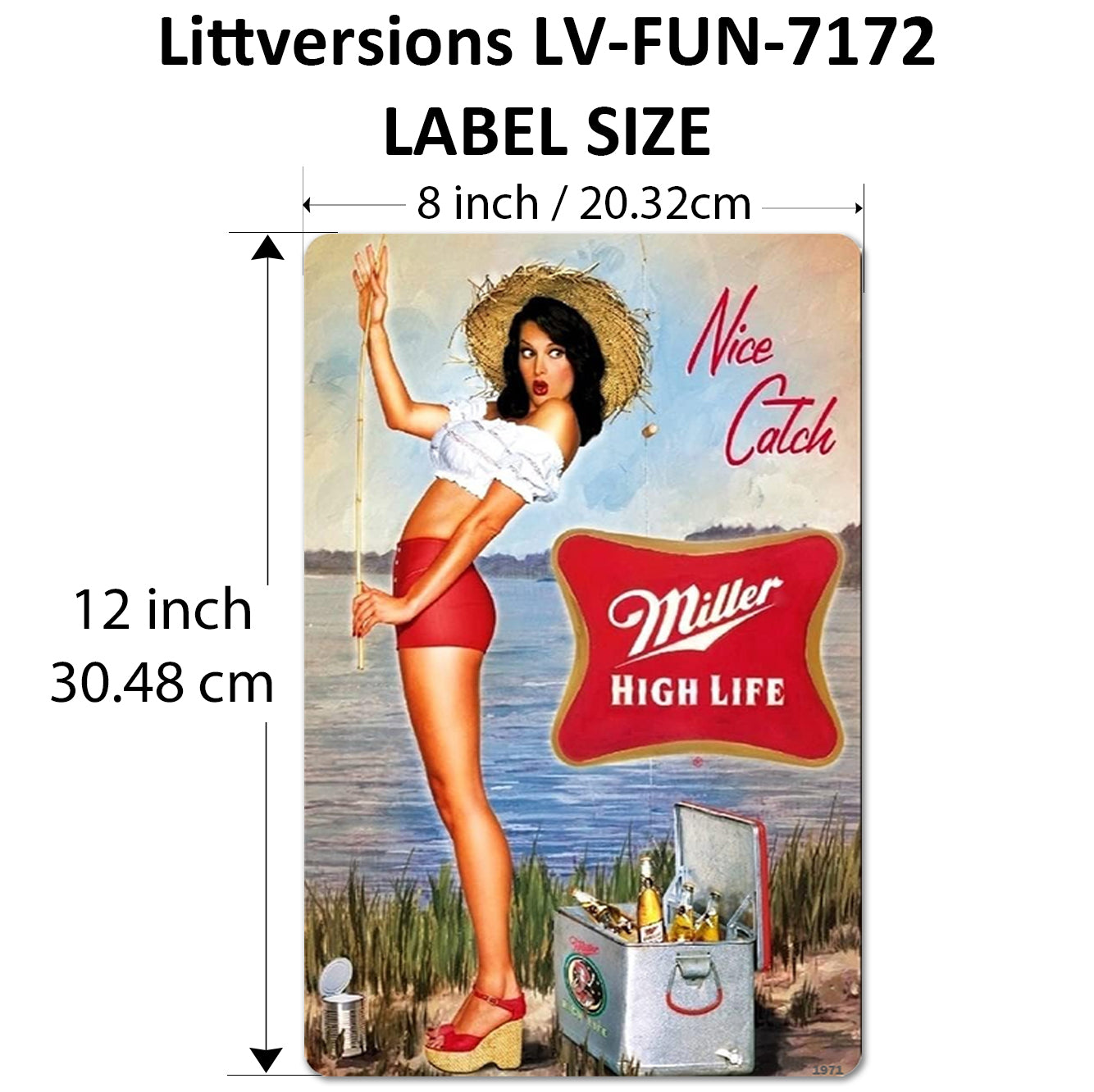 2 Pack  8"x12" Vintage Funny Bar Signs Vinyl Laminated Decals "Nice Catch" & "Margaritas Especial" Unique Gift Beer & Cocktail Lovers Home Bar Basement Garage Man Cave Rustic Art Poster Pub