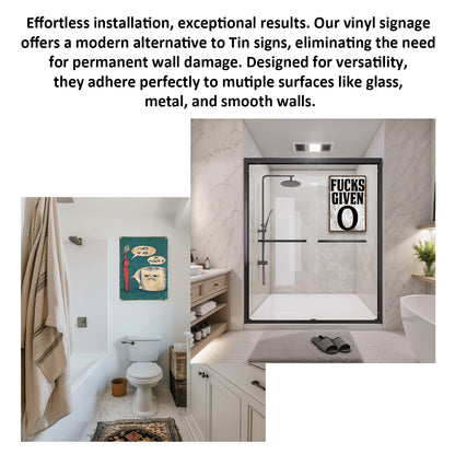 2 Pack  8"x12" Vintage Funny Home Signs Vinyl Laminated Decals "I Hate my Job" & "F Given O" Modern House Style Hilarious Humor Decor Home Bedroom Bathroom Poster Wall Art