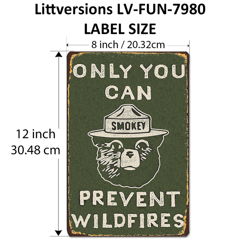 2 Pack  8"x12" Vintage Funny Home Signs Vinyl Laminated Decals "If you ain't first" & "Prevent Wildfires" Modern Home Humor Decor Livingroom  Basement ManCave Decor Poster Wall Art
