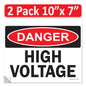 Danger High Voltage OSHA WARNING Safety Label Sign Decal 6 mil Laminated Engineer Grade UV Protected Red Black White ANSI NFPA Weather Resistant Indoor Outdoor Use 84877 84875 84876 89173