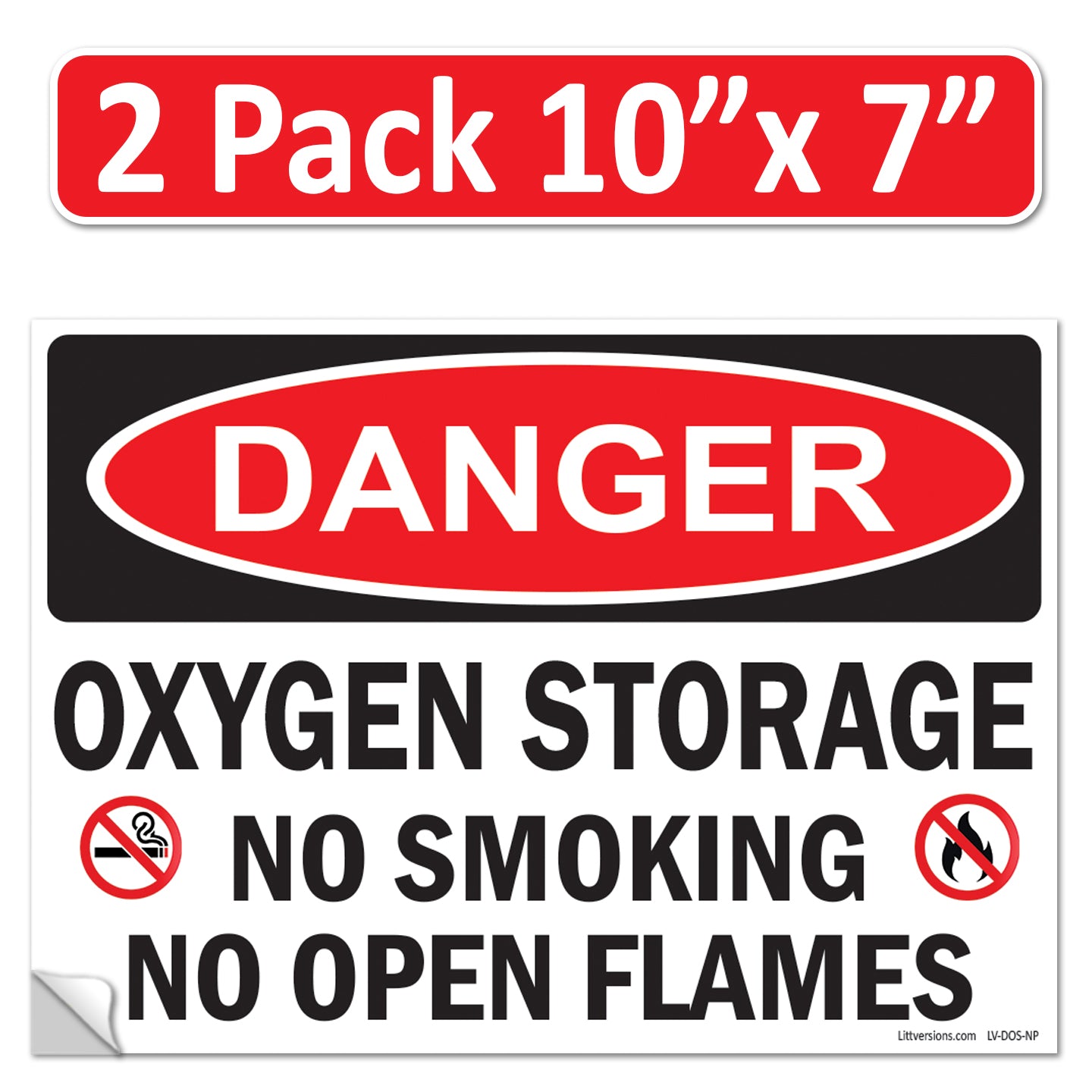 Danger Oxygen Storage No Smoking No Open Flames OSHA WARNING Safety Hazard Label Sign Decal 6 mil Laminated Engineer Grade UV Protected ANSI NFPA Weather Resistant Indoor Outdoor 103927