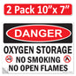 Danger Oxygen Storage No Smoking No Open Flames OSHA WARNING Safety Hazard Label Sign Decal 6 mil Laminated Engineer Grade UV Protected ANSI NFPA Weather Resistant Indoor Outdoor 103927