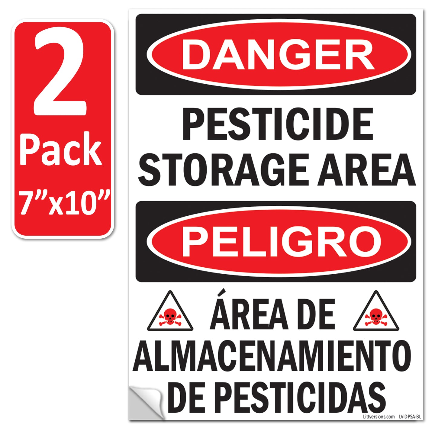 Danger - Pesticide Insecticide Storage Area OSHA WARNING Safety Hazard Label Sign Decal 6 mil Laminated Engineer Grade UV Protected ANSI NFPA Weather Resistant Indoor Outdoor 46440 126956