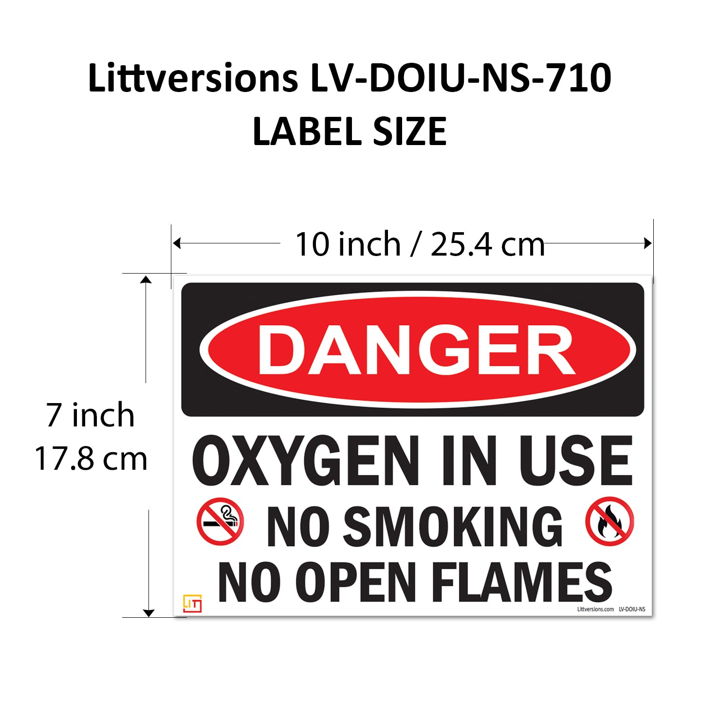Danger Oxygen In Use No Smoking No Open Flames OSHA WARNING Safety Hazard Label Sign Decal 6 mil Laminated Engineer Grade UV Protected ANSI NFPA Weather Resistant Indoor Outdoor 42664