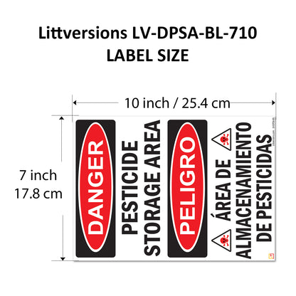 Danger - Pesticide Insecticide Storage Area OSHA WARNING Safety Hazard Label Sign Decal 6 mil Laminated Engineer Grade UV Protected ANSI NFPA Weather Resistant Indoor Outdoor 46440 126956