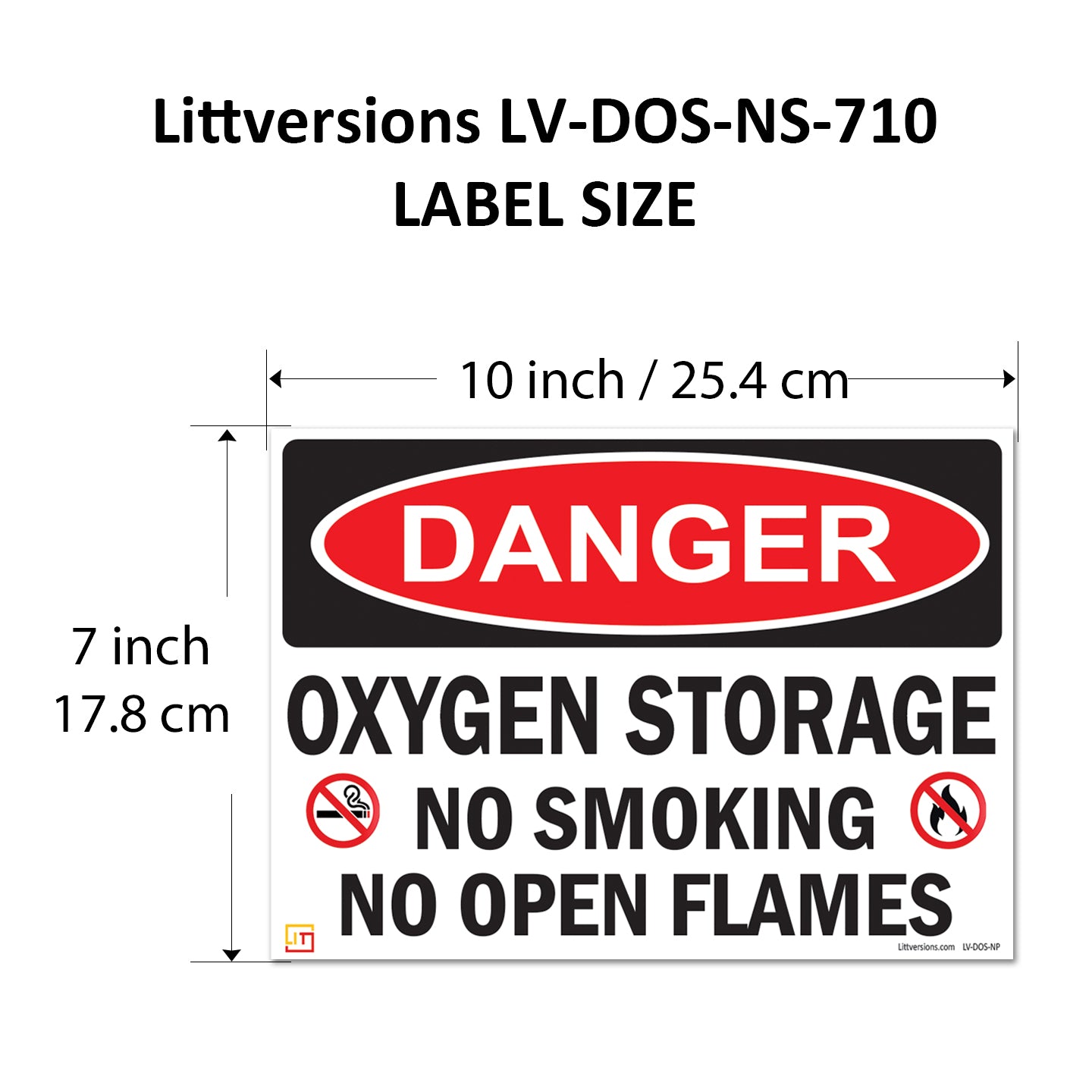 Danger Oxygen Storage No Smoking No Open Flames OSHA WARNING Safety Hazard Label Sign Decal 6 mil Laminated Engineer Grade UV Protected ANSI NFPA Weather Resistant Indoor Outdoor 103927