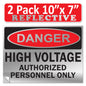 Danger High Voltage Authorized Personnel Only OSHA WARNING Label Sign Decal 6 mil Laminated Engineer Grade UV Protected Red Black White ANSI NFPA Weather Resistant Indoor Outdoor 123697