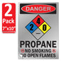 Danger Propane No Smoking No Open Flames OSHA WARNING Safety Hazard Label Sign Decal 6 mil Laminated Engineer Grade UV Protected ANSI NFPA Fade/Weather Resistant Indoor Outdoor Use 103926